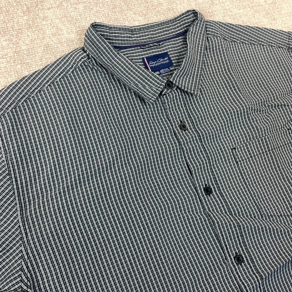 Jack O'Neill Casual Shirt Men 2XL Black Plaid Short Sleeve Classic Fit Button Up